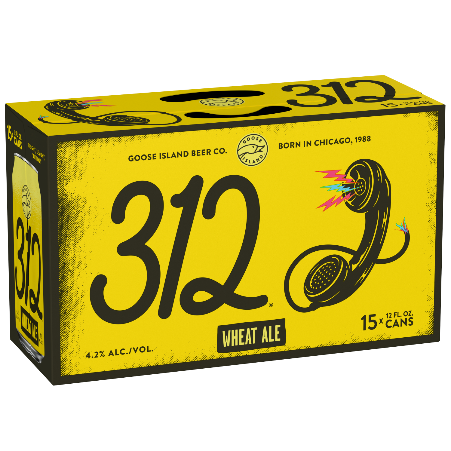 slide 2 of 3, Goose Island Beer Co. 312 Urban Wheat Ale Craft Beer, 15 Pack Beer - 12 FL OZ Cans, 180 fl oz