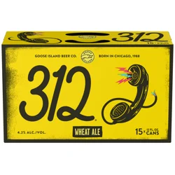 Goose Island Beer Co. 312 Urban Wheat Ale Craft Beer, 15 Pack Beer - 12 FL OZ Cans