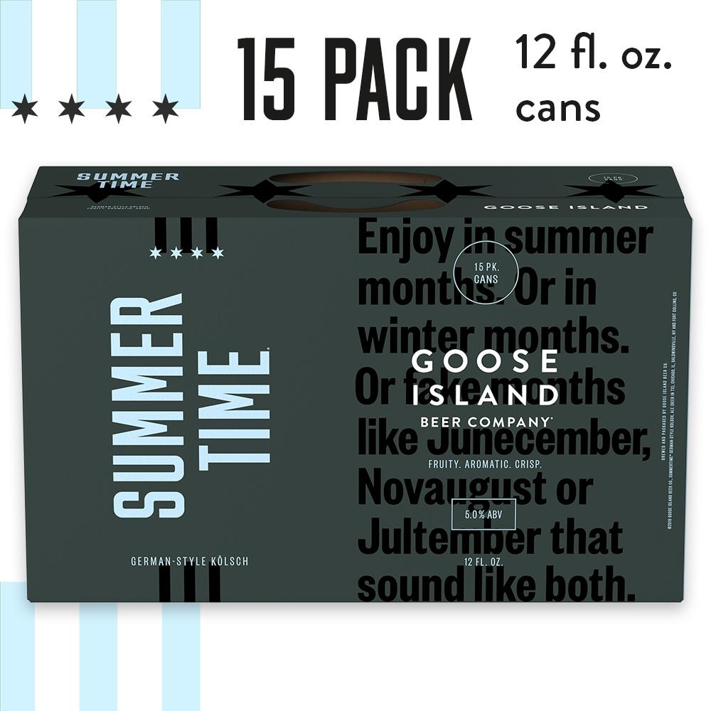 slide 3 of 7, Goose Island Beer Co. Summertime Kolsch Craft Beer, 15 Pack Beer, 12 FL OZ Cans, 15 ct; 12 oz