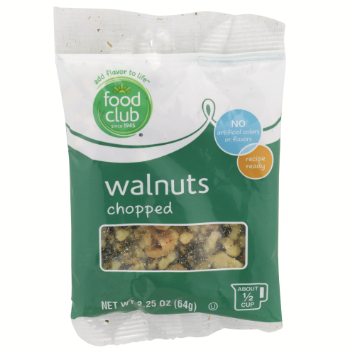 slide 1 of 1, Food Club Chopped Walnuts, 2.25 oz