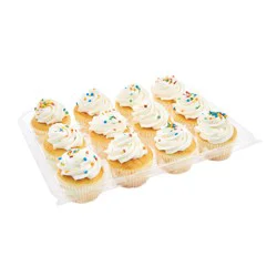 Raley's White Cupcakes With Vanilla Frosting - 12 ea