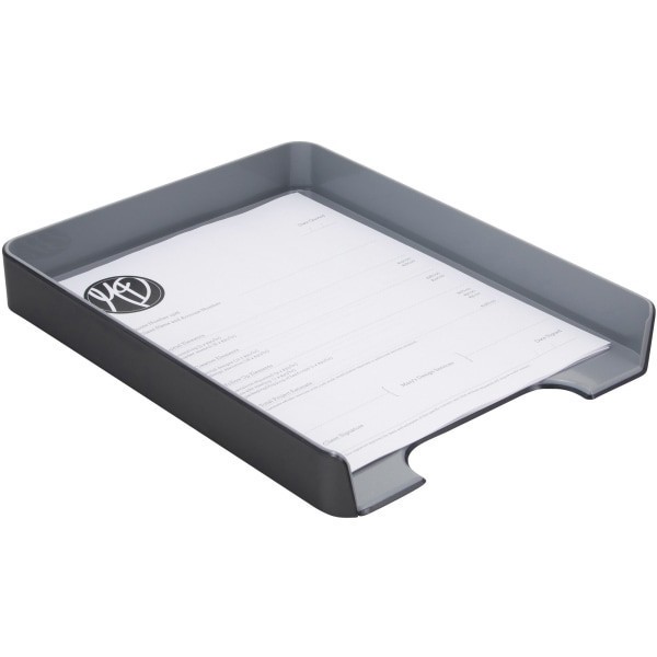slide 3 of 3, Fusion Letter Tray, Black/Gray, 1 ct
