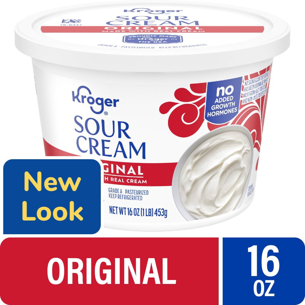 slide 1 of 4, Kroger Original Sour Cream, 16 oz