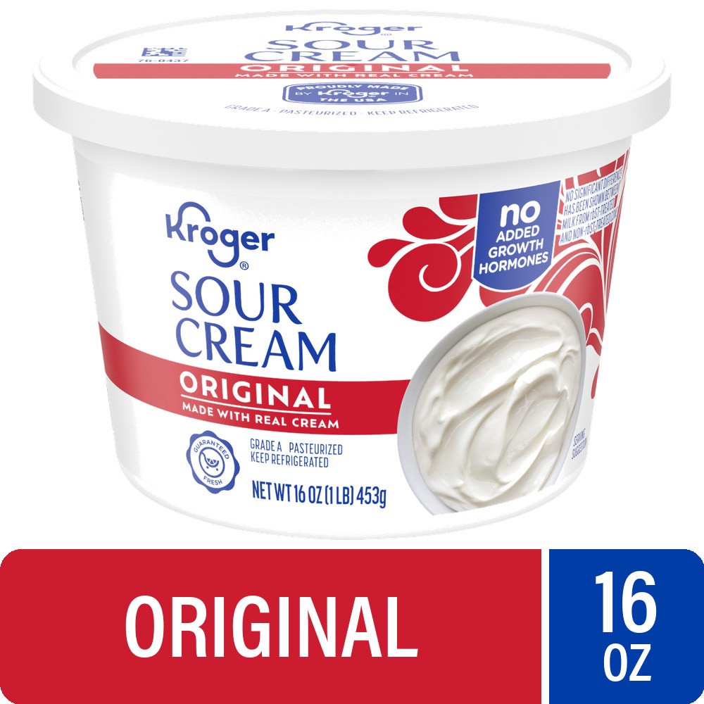 slide 1 of 3, Kroger Original Sour Cream, 16 oz