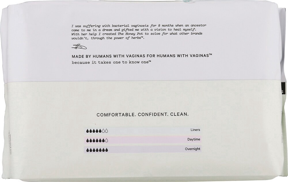 slide 2 of 2, The Honey Pot Overnight Incontience Pads, 16 ct