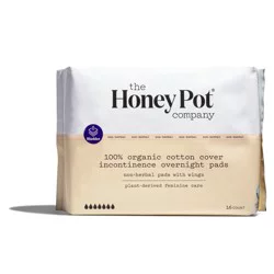 The Honey Pot Company Organic Non-Herbal Incontinence Overnight Pads with Wings - 16 ea
