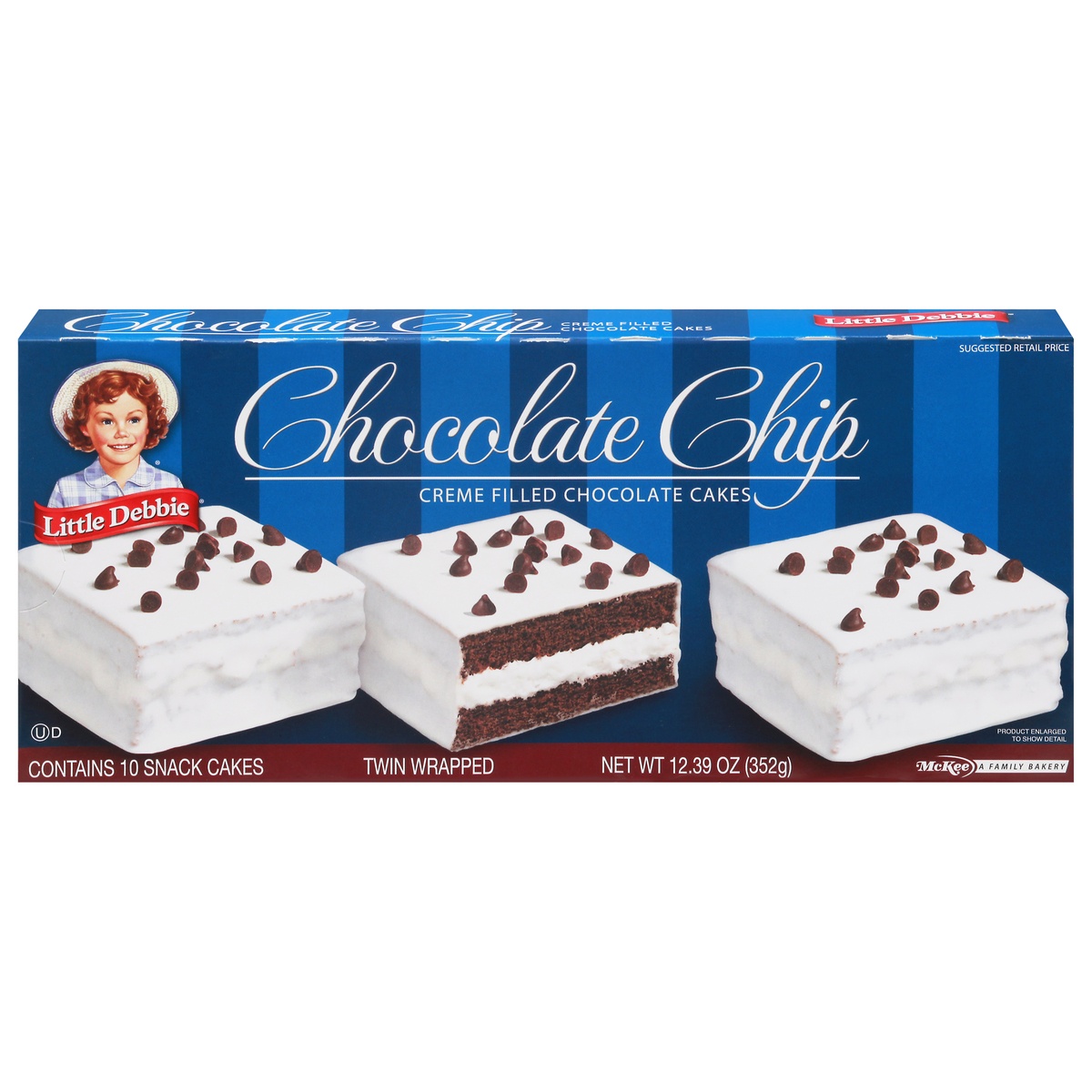 slide 1 of 6, Little Debbie Chocolate Chip Cakes, 10 ct; 1.239 oz