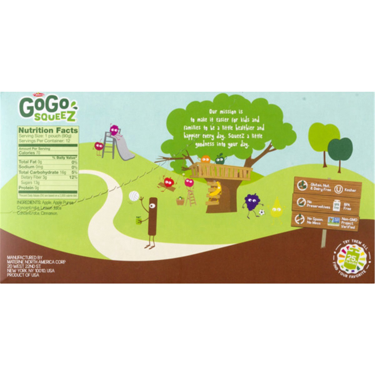 slide 5 of 6, GoGo squeeZ 12-Pack Apple Cinnamon Applesauce 12 Pouches 3.2 oz Pouch 12 ea, 12 ct