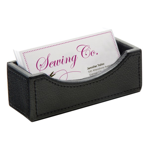 slide 3 of 6, Realspace Faux Leather Business Card Holder, Black, 1 ct