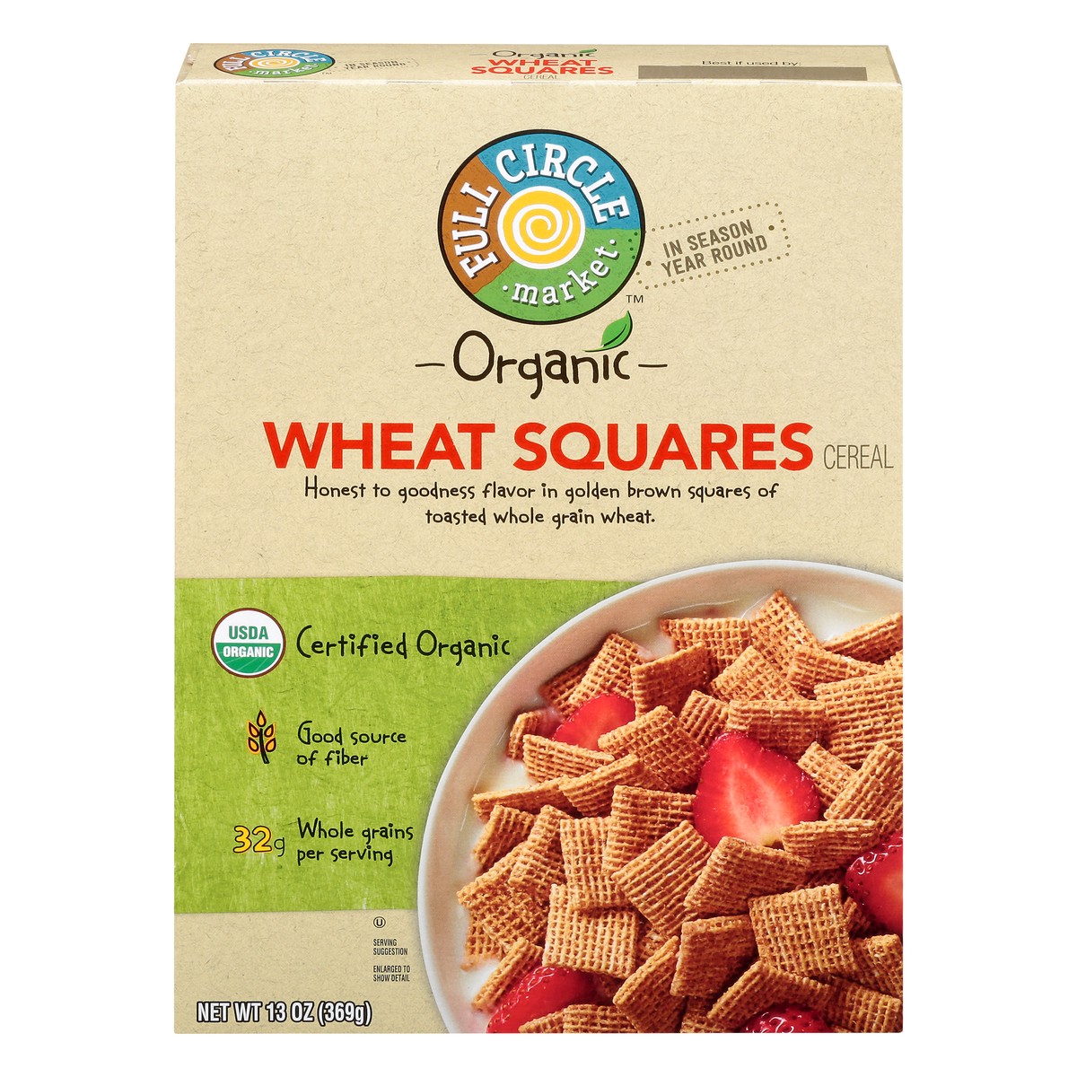 slide 1 of 10, Full Circle Market Organic Wheat Squares Cereal 13 oz, 13 oz