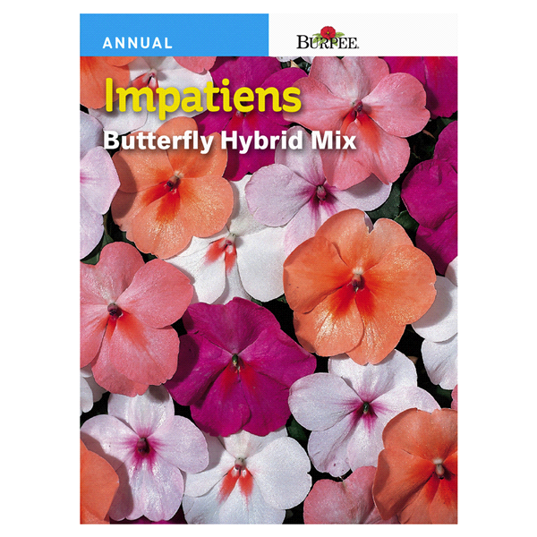 slide 1 of 5, Burpee Impatiens Butterfly Hybrid Mix Seeds, 1 ct