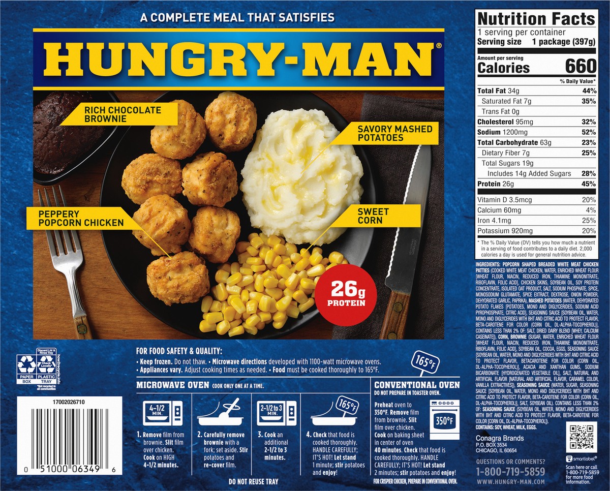 slide 2 of 14, Hungry-Man Southern Fried Popcorn Chicken 14 oz, 14 oz