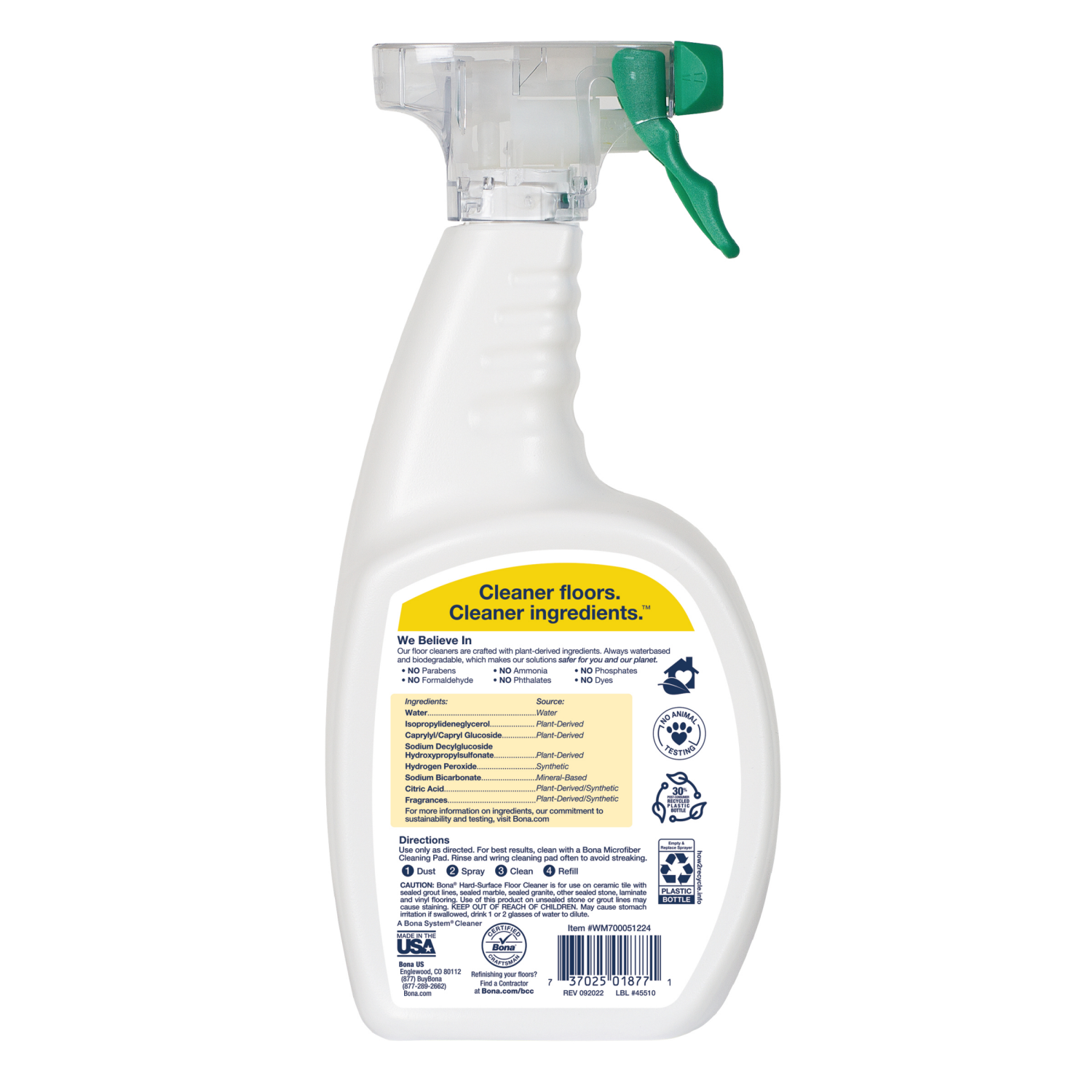 slide 2 of 2, Bona Cleaning Products Multi-Surface Cleaner Spray + Mop All Purpose Floor Cleaner Lemon Mint, 32 oz