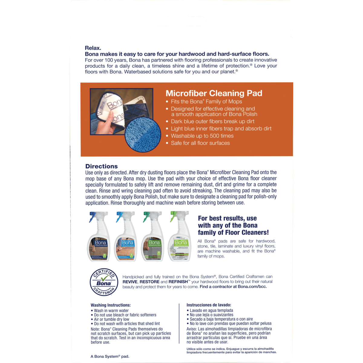 slide 2 of 2, Bona Cleaning Products Reusable Mop Refill Multi Surface Microfiber Cleaning & Mopping Pads Value Pack 3ct, 3 ct