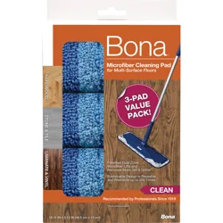 Bona Cleaning Products Reusable Mop Refill Multi Surface Microfiber Cleaning & Mopping Pads Value Pack 3ct