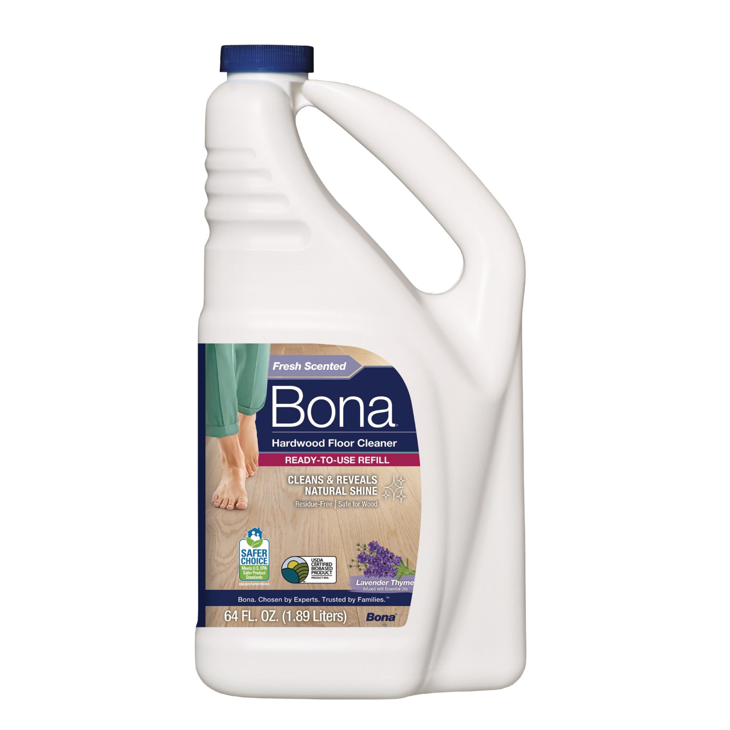 slide 3 of 8, Bona Hardwood Floor Cleaner with Lavender Thyme Refill 64 oz, 64 fl oz