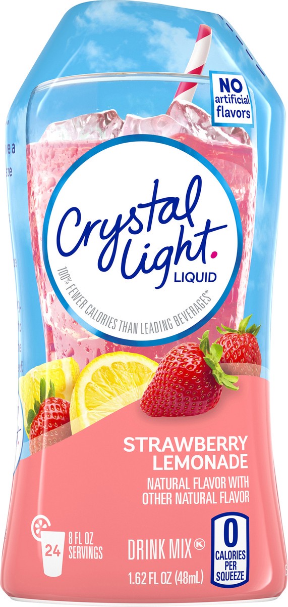 slide 8 of 9, Crystal Light Liquid Strawberry Lemonade Naturally Flavored Drink Mix, 1.62 fl oz Bottle, 1.62 fl oz