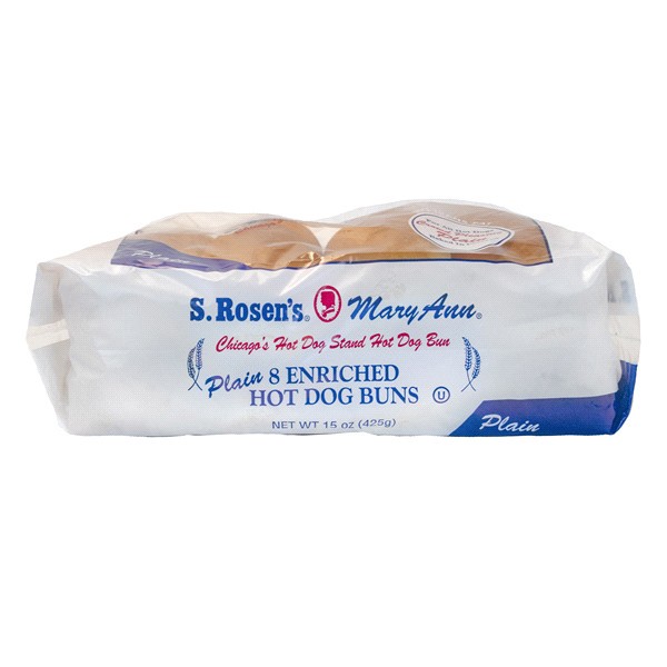 slide 8 of 9, S Rosens Plain Hot Dog Buns 8 ea, 8 ct
