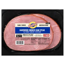 Hatfield 2 Pack Boneless Hardwood Smoked Ham Steak 14 oz