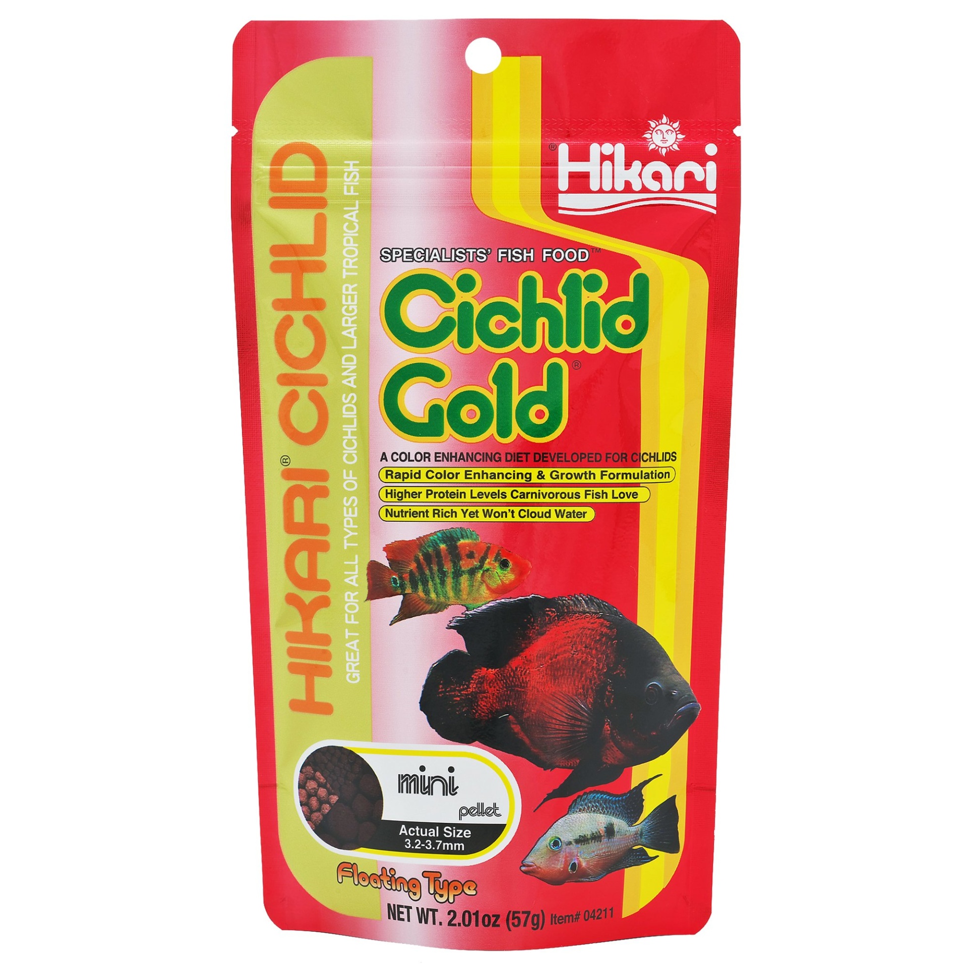 slide 1 of 1, Hikari Cichlid Gold Mini Pellets, 2 oz