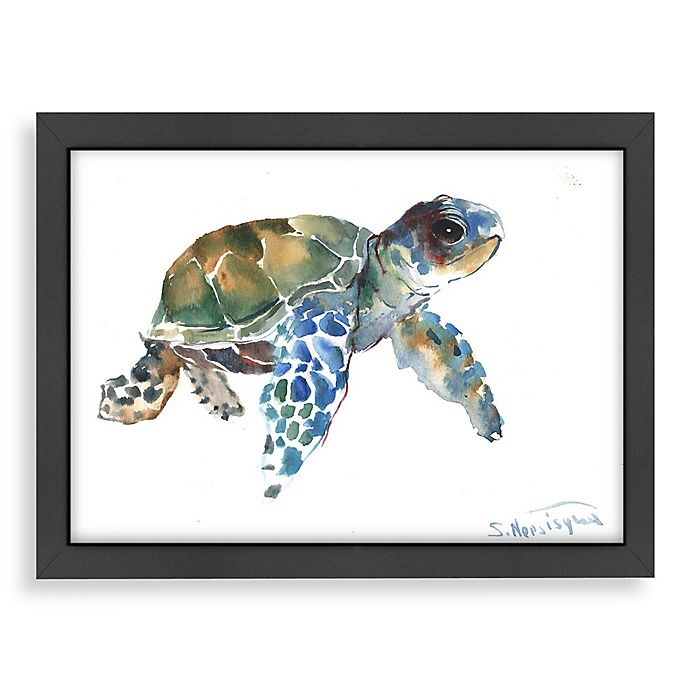 slide 1 of 1, Americanflat Tortoise Blue Framed Art, 1 ct