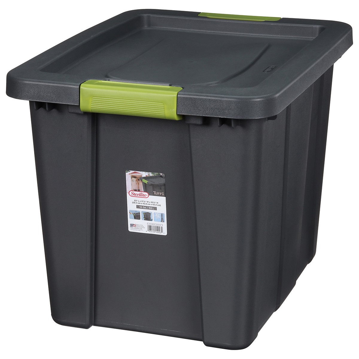 Sterilite Tuff1 Latching 18 Gallon Plastic Storage Container & Lid