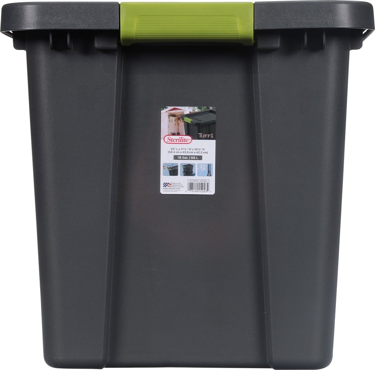 Sterilite Tuff1 Latching 18 Gallon Plastic Storage Container & Lid