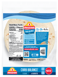 slide 4 of 5, Mission Carb Balance Super Soft Flour Tortilla Wraps 6 ea, 6 ct