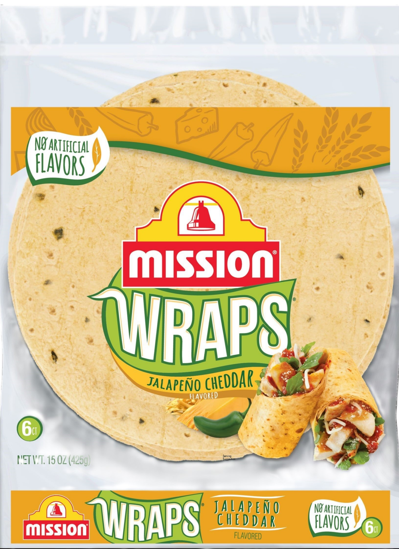 slide 1 of 2, Mission Wraps 6 ea, 6 ct