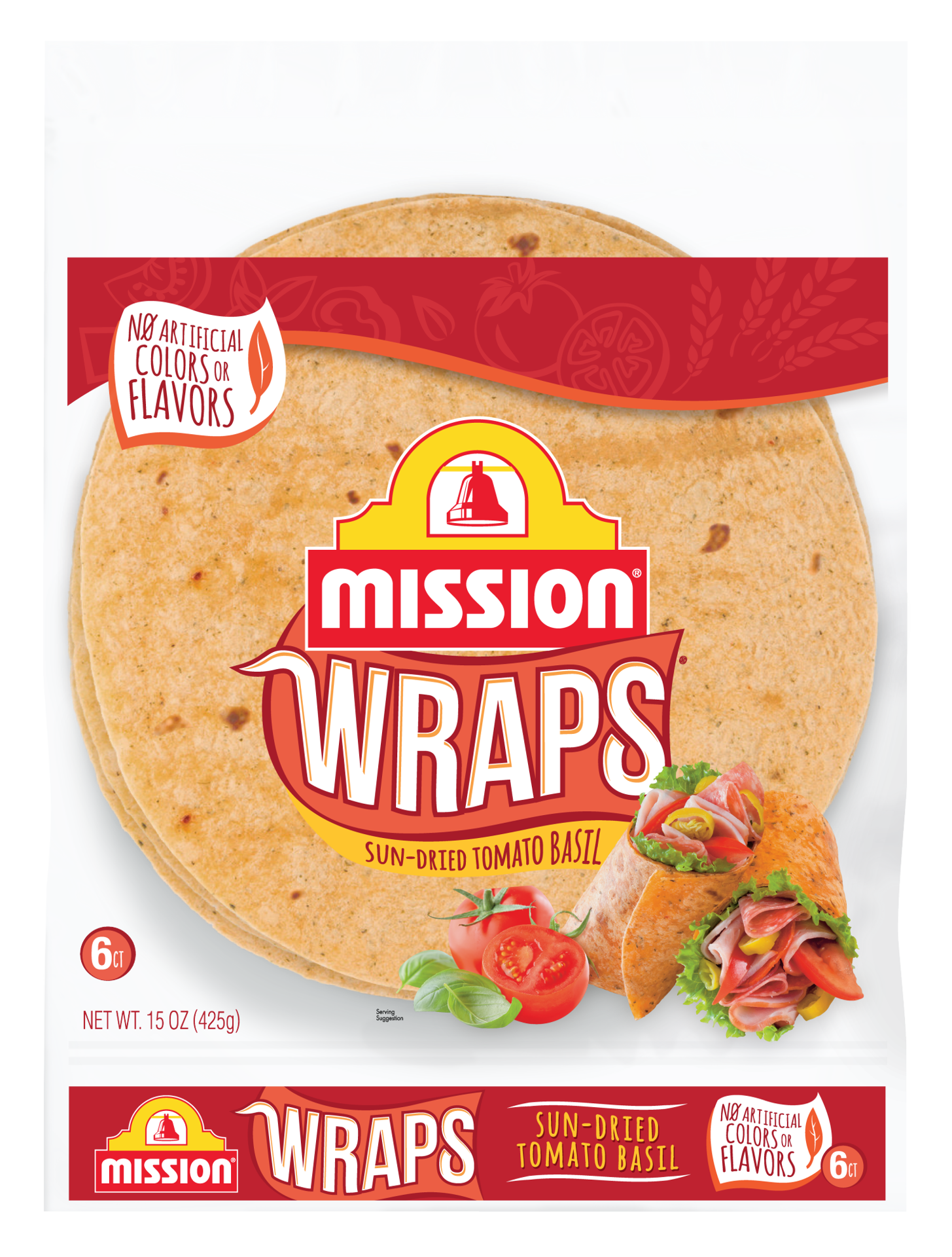 slide 1 of 1, Mission Wraps 6 ea, 6 ct