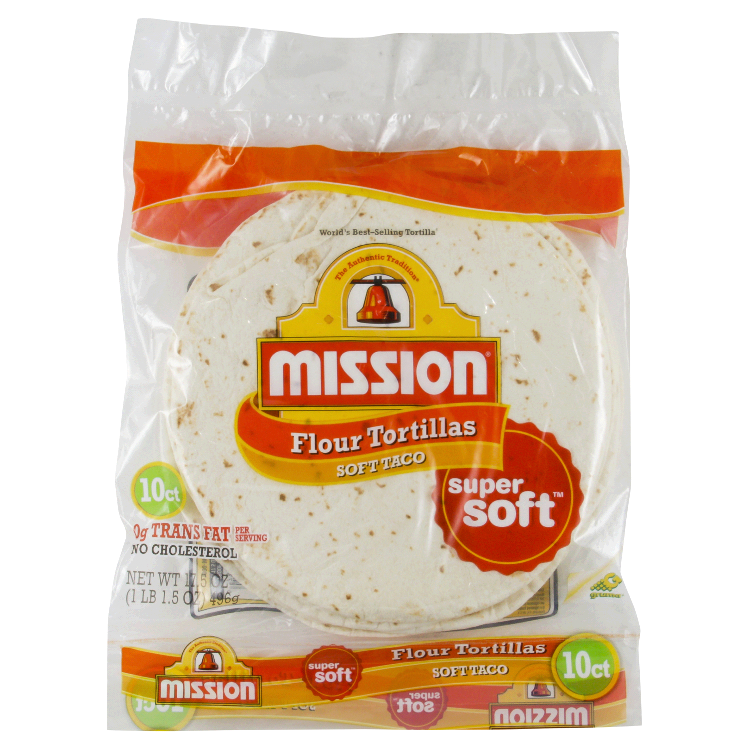 slide 1 of 2, Mission Super Soft Tortillas 10 ea, 10 ct