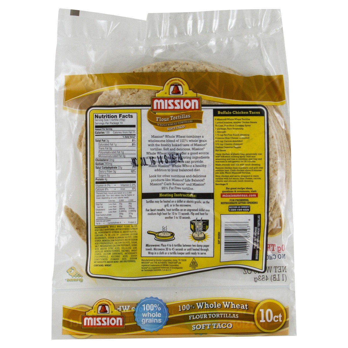 slide 2 of 2, Mission Super Soft Tortillas Wraps 10 ea, 10 ct