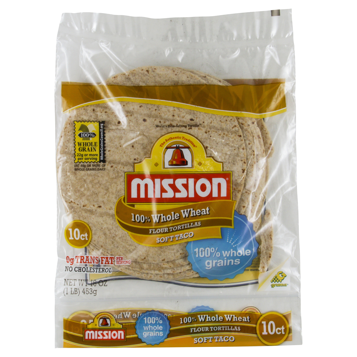 slide 1 of 2, Mission Super Soft Tortillas Wraps 10 ea, 10 ct