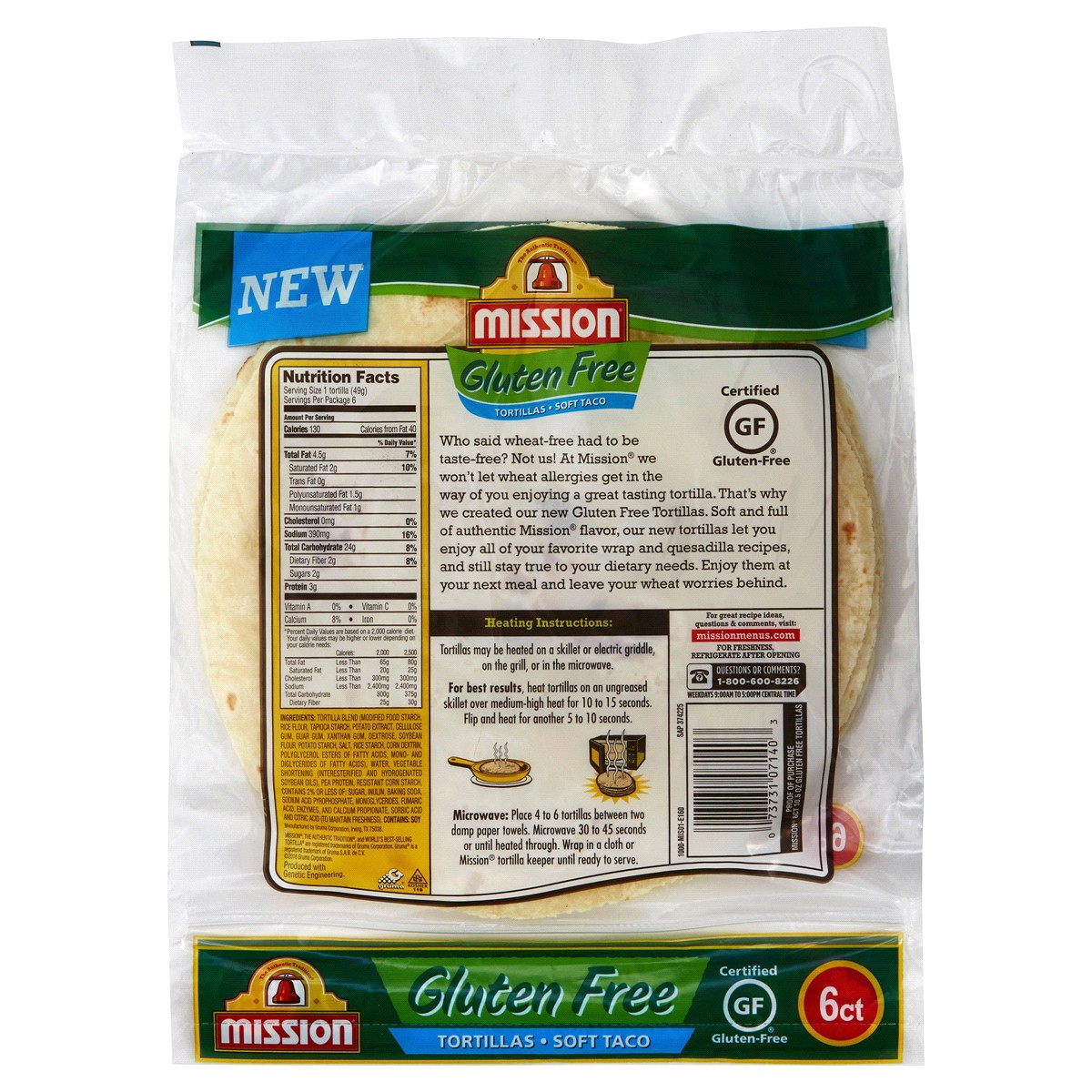 slide 2 of 2, Mission Tortilla Wraps 6 ea, 6 ct