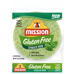 Mission Gluten Free Spinach Herb Tortilla Wraps 6.0 ea