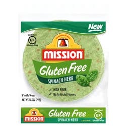 Mission Gluten Free Spinach Herb Tortilla Wraps 6.0 ea