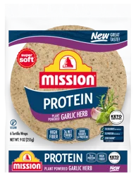 Mission Protein Garlic Herb Tortilla Wraps