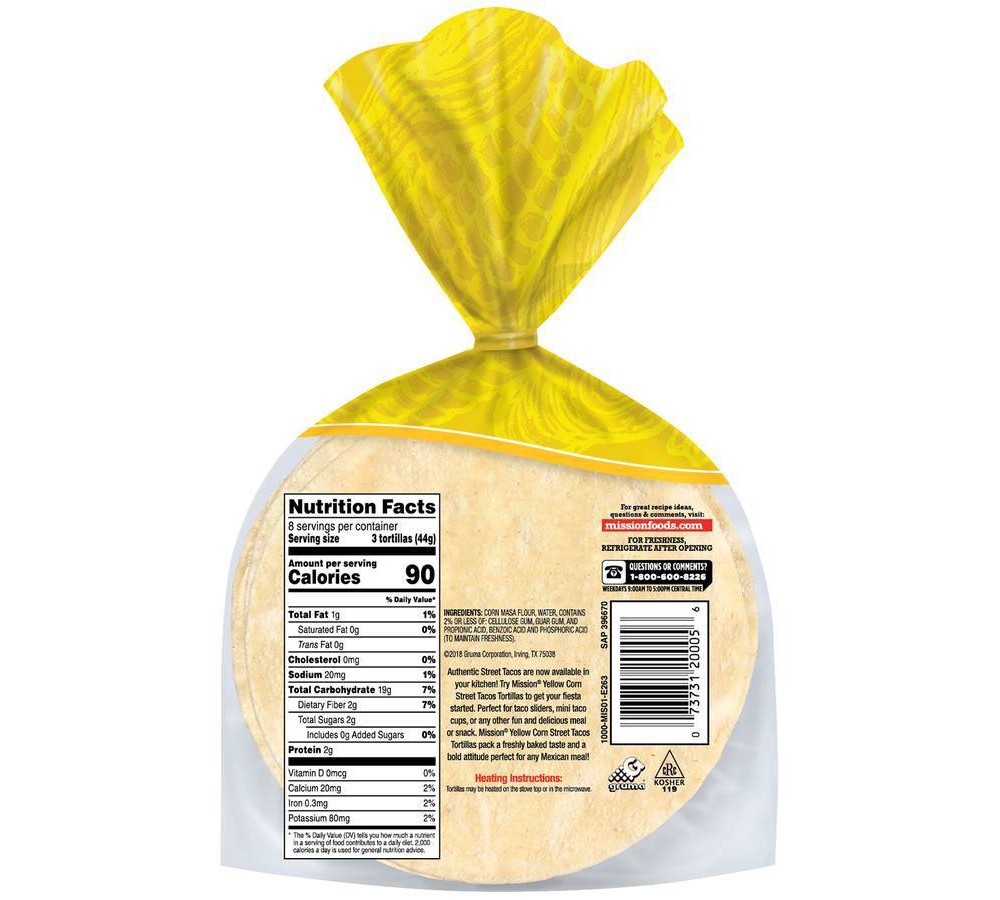 slide 2 of 2, Mission Street Tacos Yellow Corn Tortillas 24 ea, 24 ct