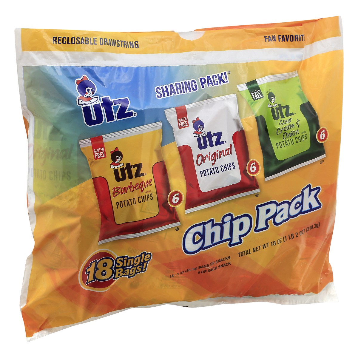 slide 4 of 10, Utz Variety 18 Pack Potato Chips 18 - 1 oz Bags, 18 ct