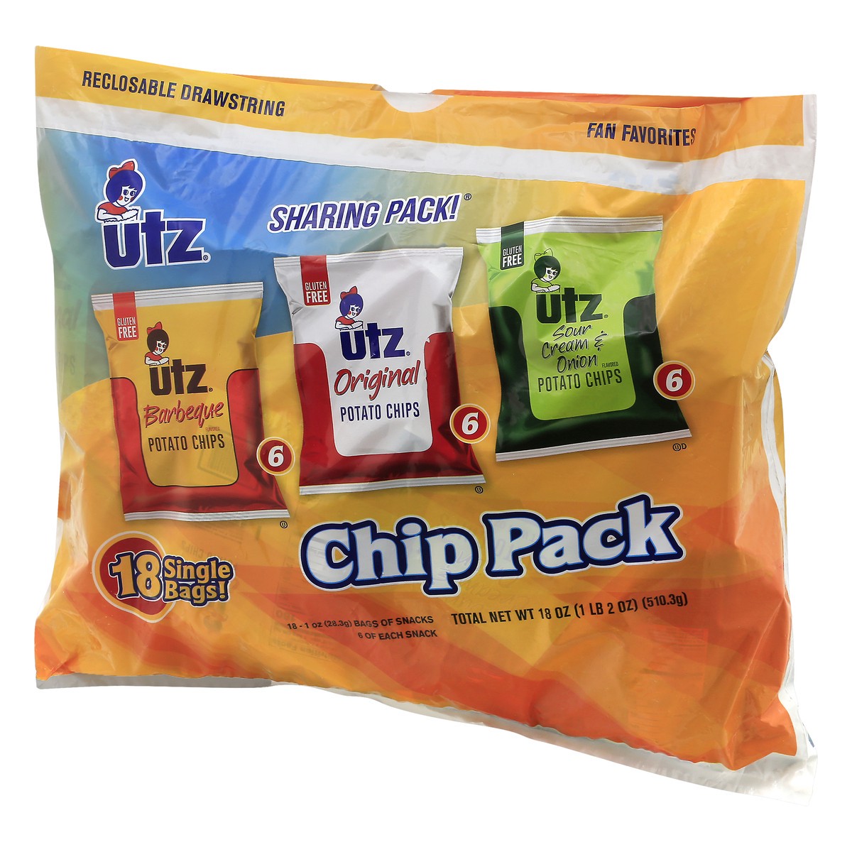 slide 6 of 10, Utz Variety 18 Pack Potato Chips 18 - 1 oz Bags, 18 ct