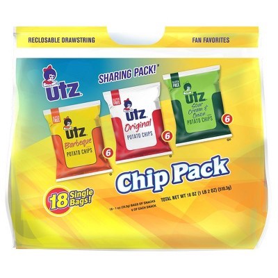 slide 1 of 10, Utz Variety 18 Pack Potato Chips 18 - 1 oz Bags, 18 ct