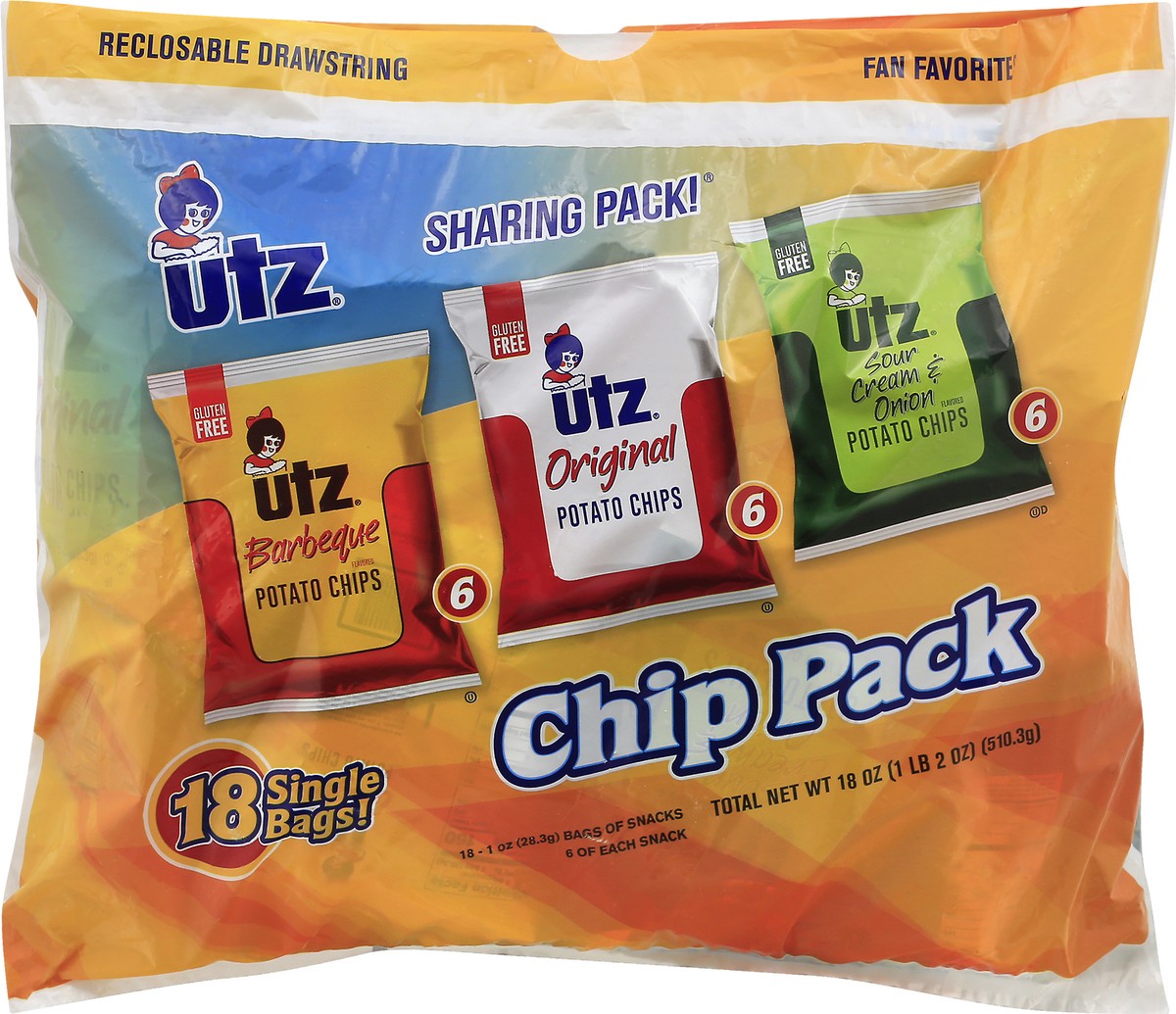 slide 10 of 10, Utz Variety 18 Pack Potato Chips 18 - 1 oz Bags, 18 ct