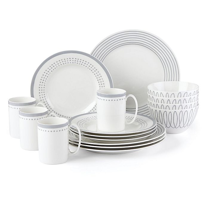 slide 1 of 1, Kate Spade New York Charlotte Street East Dinnerware Set - Slate, 16 ct