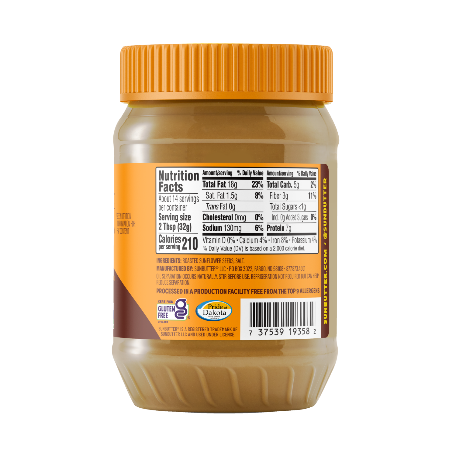 slide 2 of 3, SunButter No Sugar Added Sunflower Seed Butter 16 oz, 1 lb