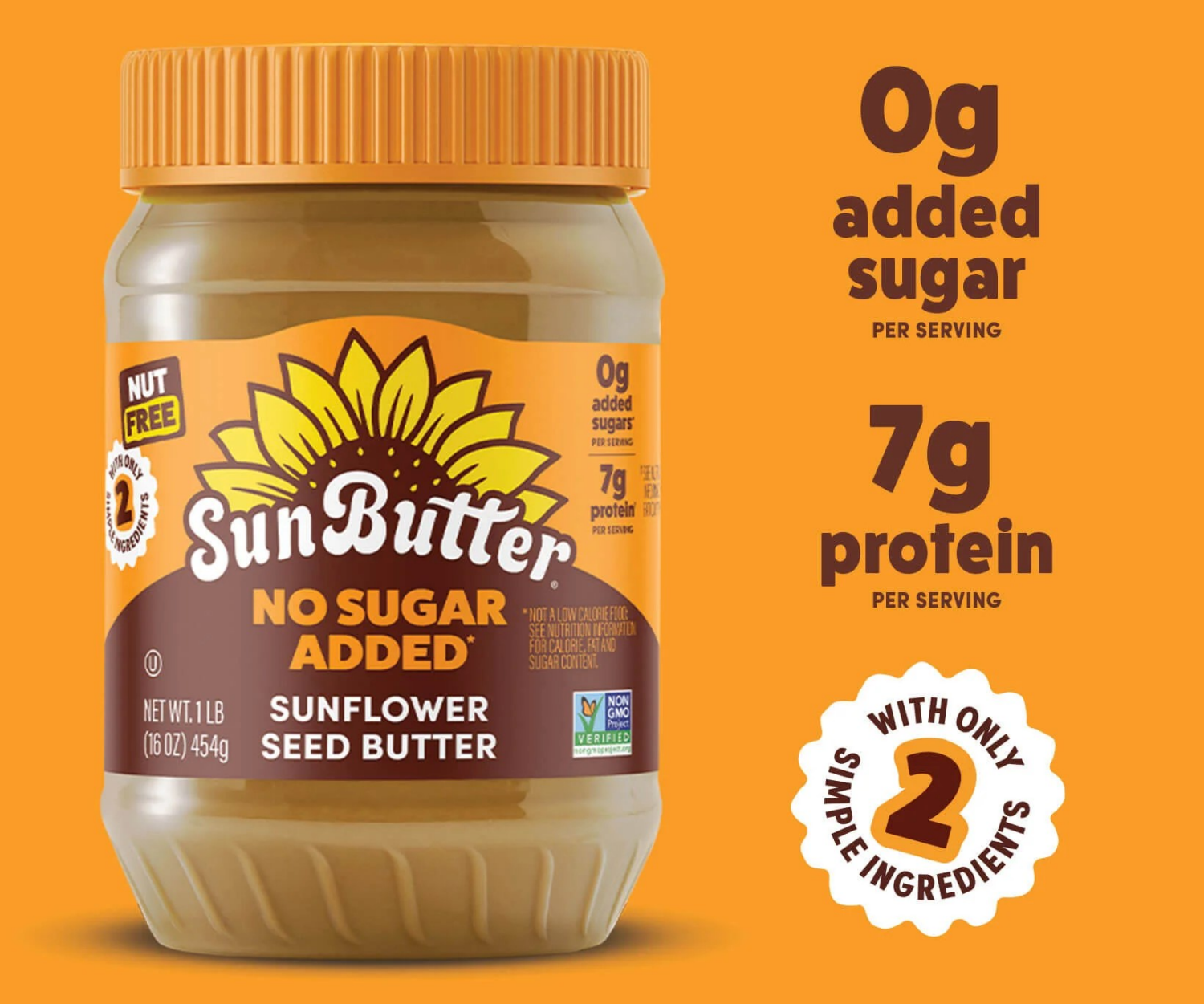 slide 3 of 3, SunButter No Sugar Added Sunflower Seed Butter 16 oz, 1 lb
