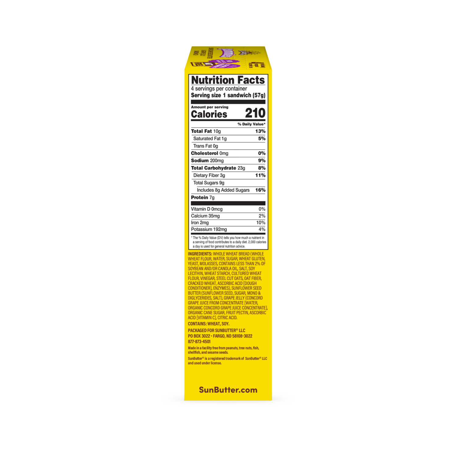 slide 3 of 5, SunButter Jammies Sunflower Seed Butter and Grape Jelly Sandwich 8 Oz, 4 ct