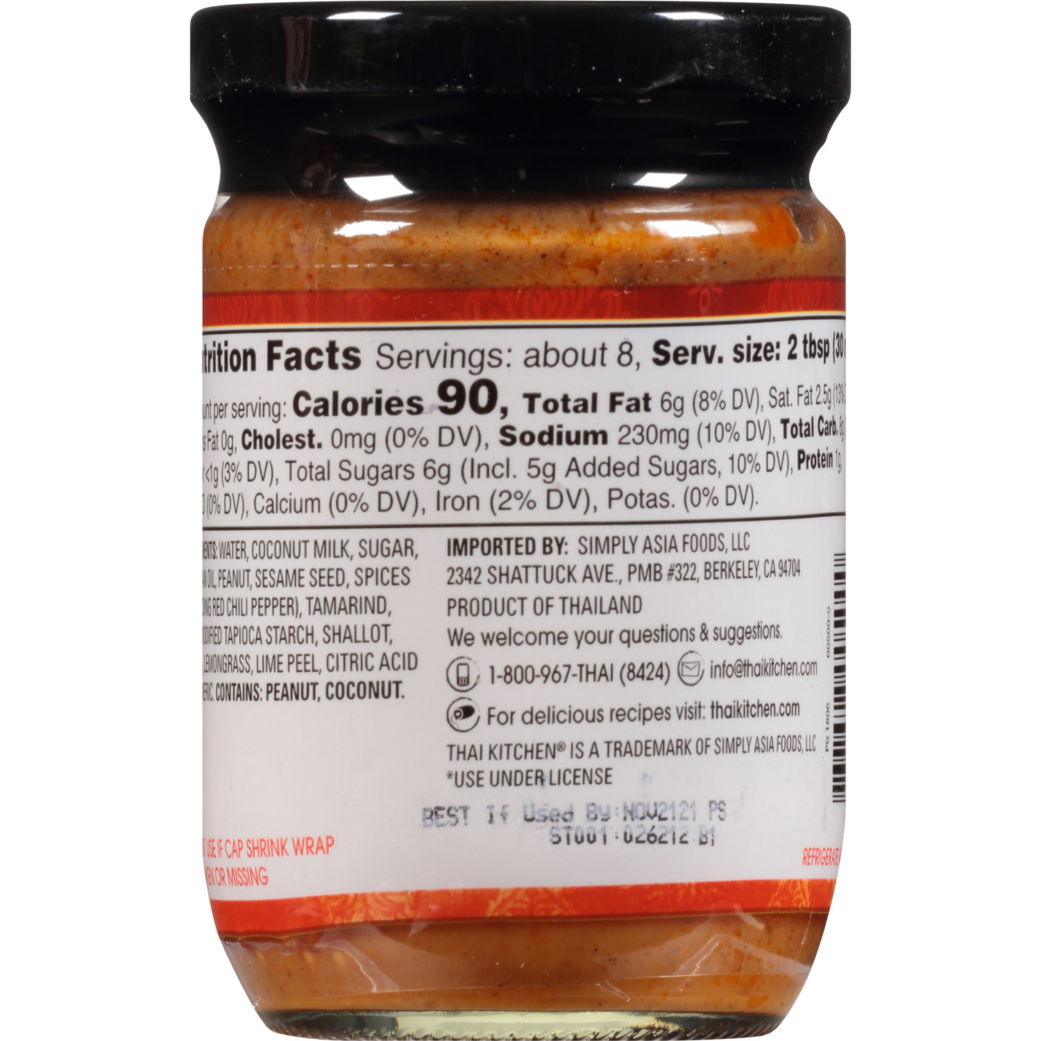 slide 4 of 6, Thai Kitchen Gluten Free Peanut Satay Sauce, 8 fl oz, 8 fl oz