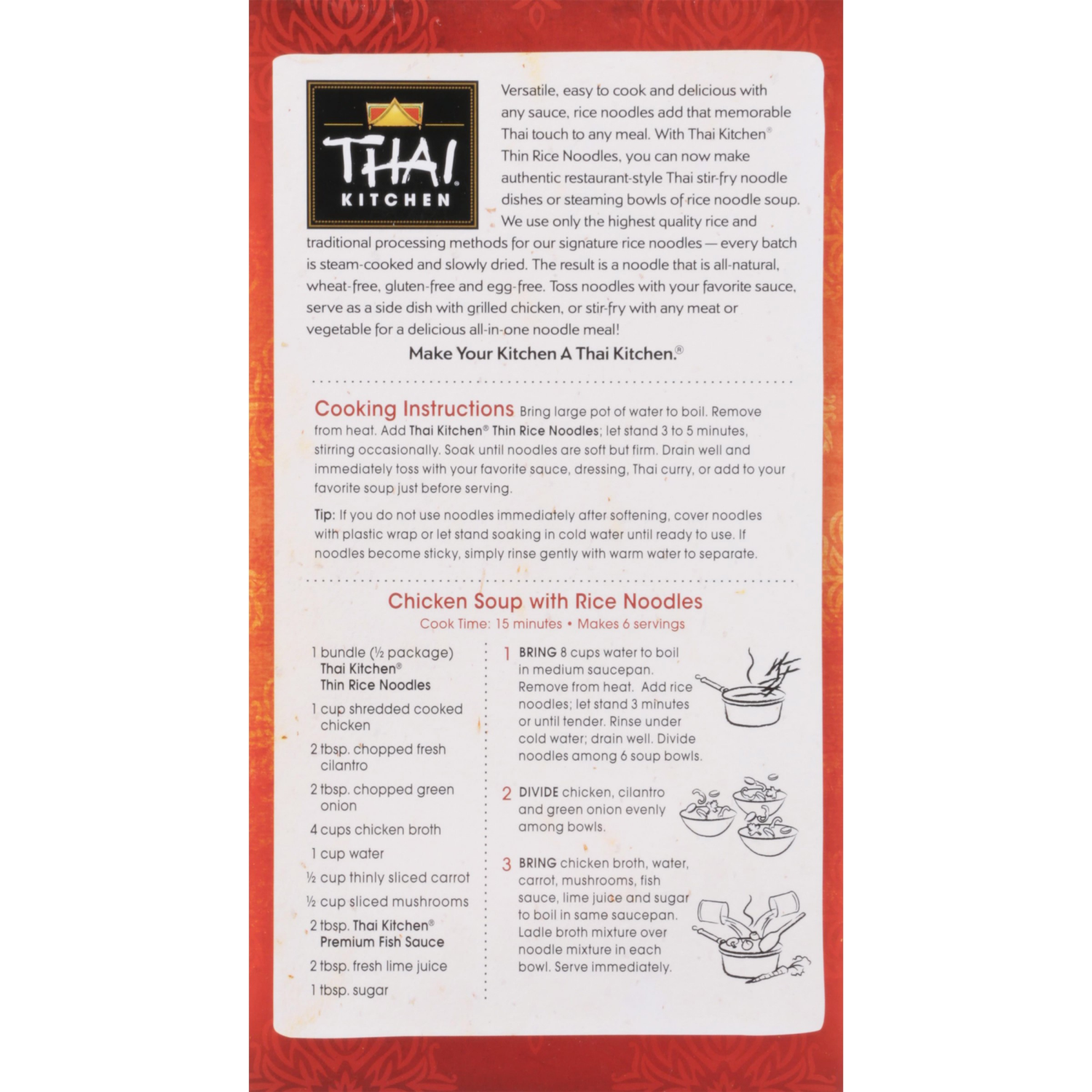 slide 8 of 8, Thai Kitchen Thin Rice Noodles, 8.8 oz