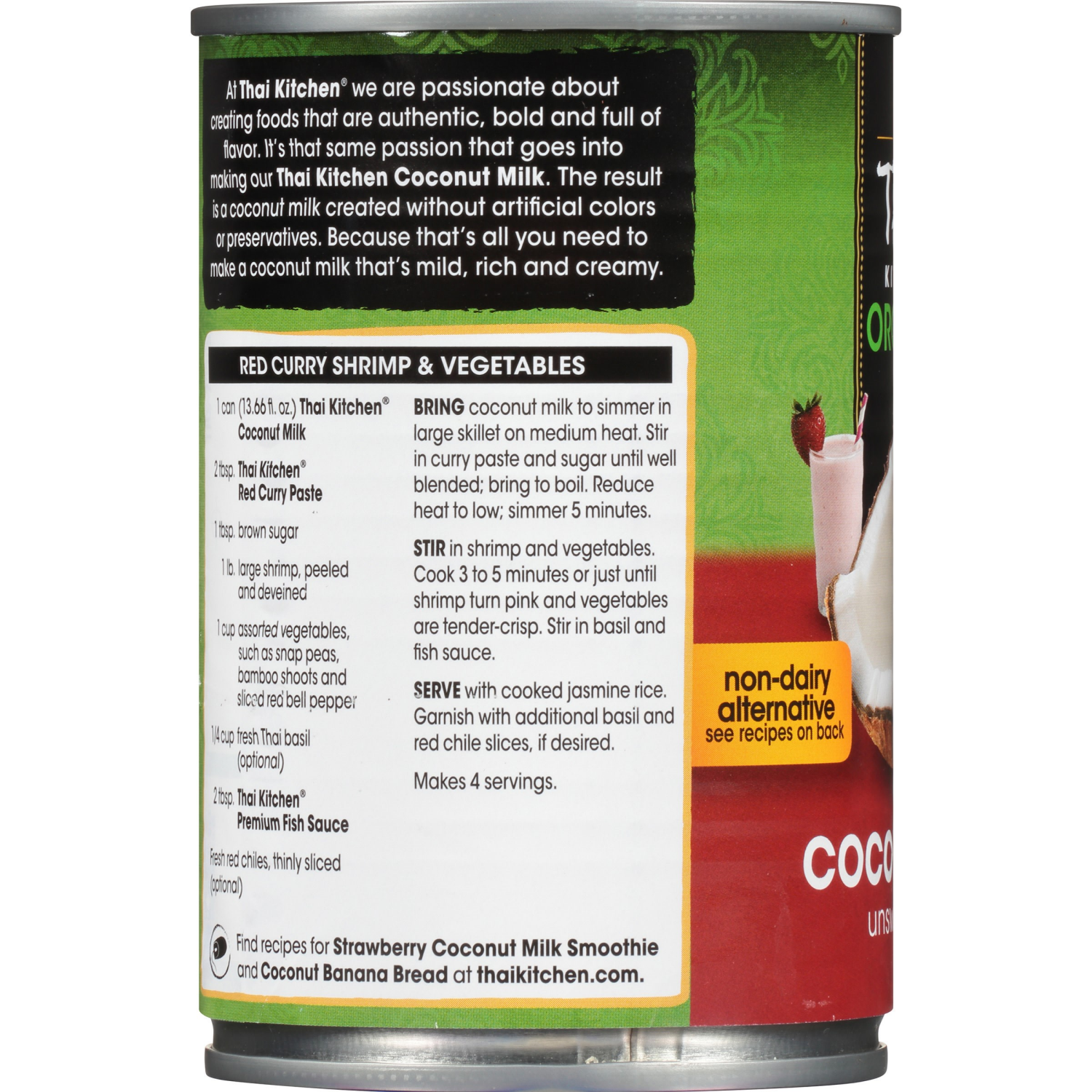slide 2 of 6, Thai Kitchen Organic Unsweetened Coconut Milk, 13.66 fl oz