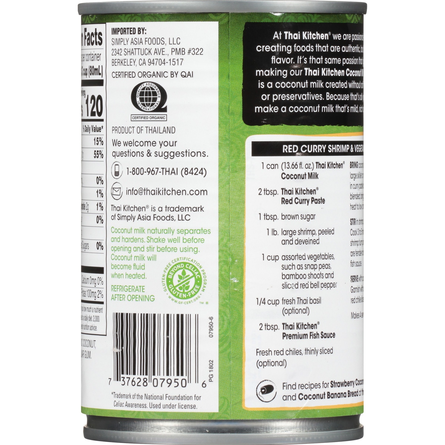 slide 6 of 6, Thai Kitchen Organic Unsweetened Coconut Milk, 13.66 fl oz